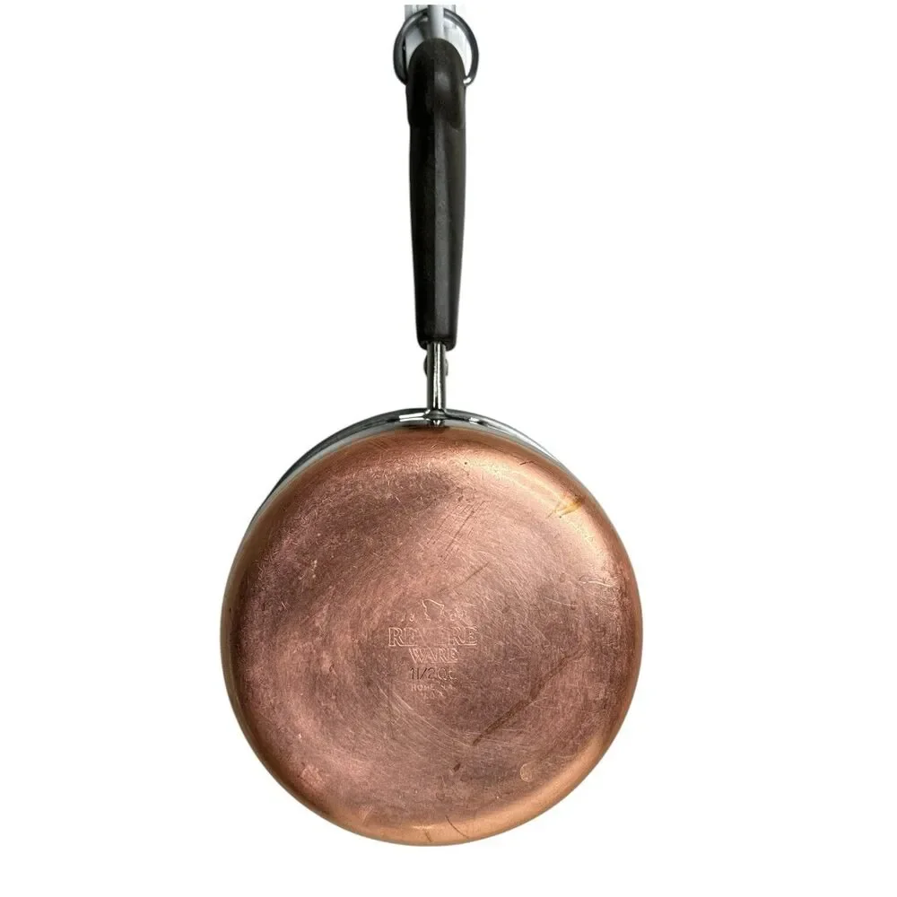 Vintage Revere Ware 1.5 Qt Saucepan Lid Copper Bottom Rome NY USA